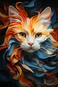 Colorful Abstract Cat