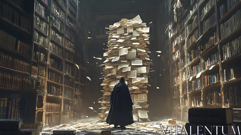 AI ART The Scholar and the Tower of Knowledge