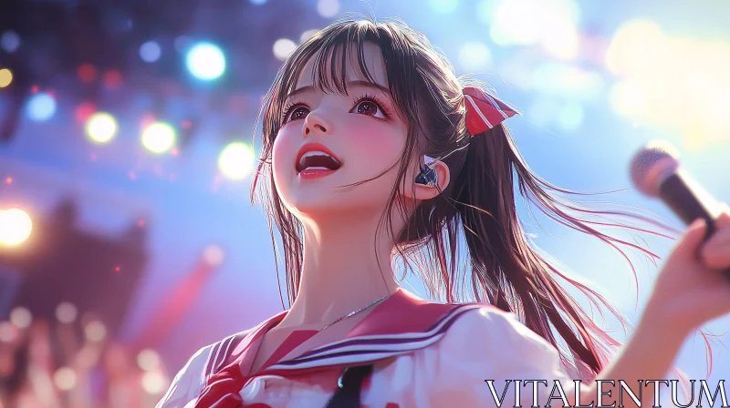 AI ART Colorful anime concert with singer