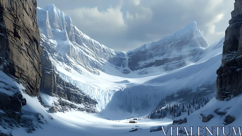 AI ART Snowy Mountain Landscape