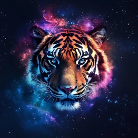 Tiger in Space Art - Galaxy Animal