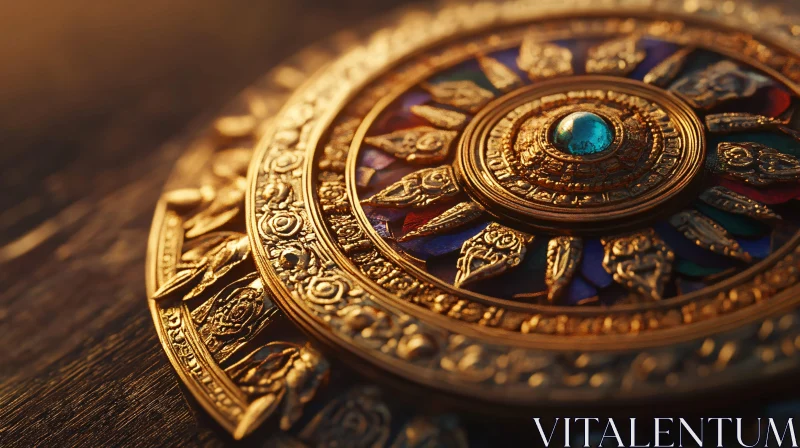 AI ART Golden Ornament Close-Up