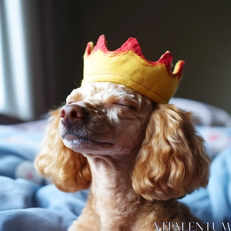 Regal Dog with Crown AI Image