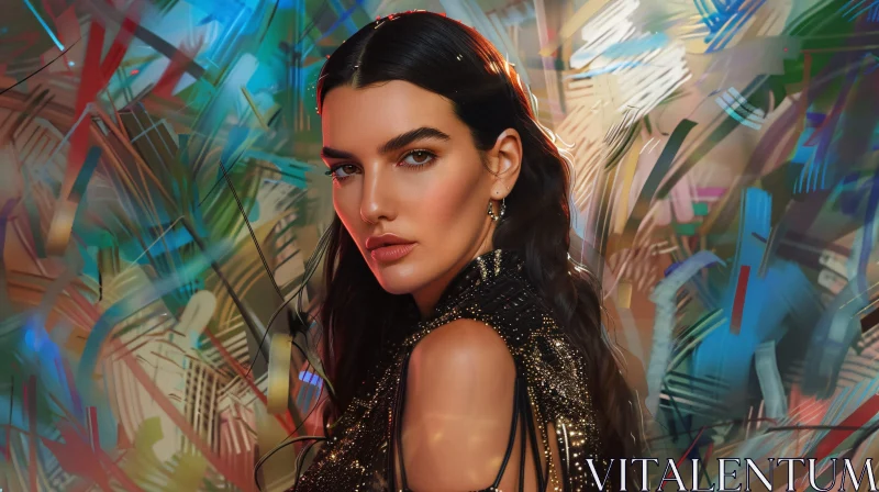 Kendall Jenner Fashion Portrait Art AI Image