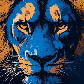 Stylized Lion Art: Modern Feline Portrait