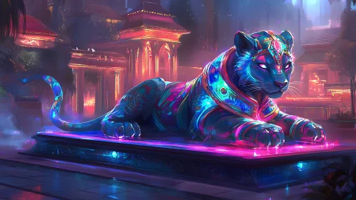 Neon Panther: A Regal Luminescence