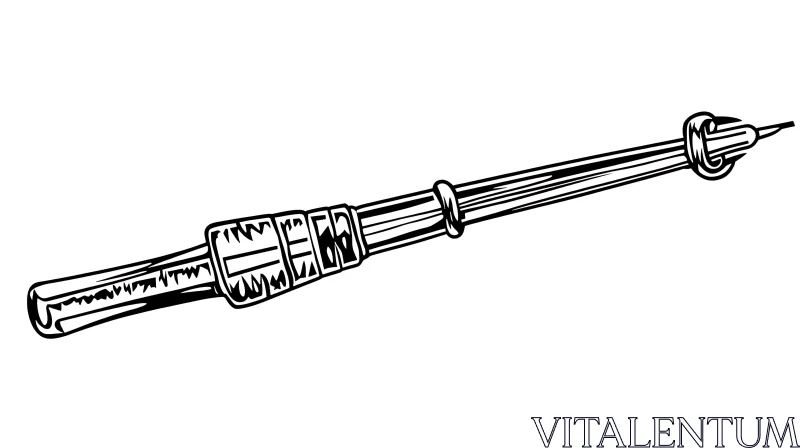 Detailed Drawing of a Calligraphy Instrument AI Image