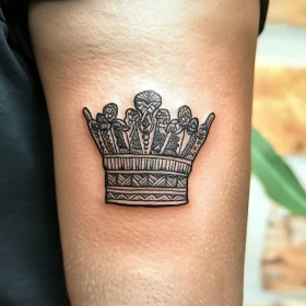 Intricate Crown Tattoo Design