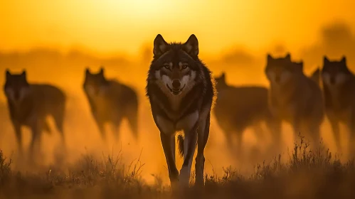 Wolf Pack at Dusk