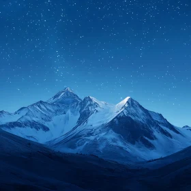 Tranquil Mountain Landscape at Night