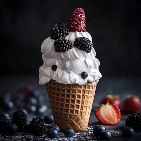 Ice Cream with Berries