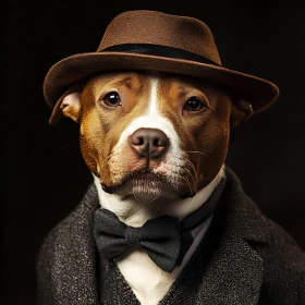 Dog Portrait in Human Clothes