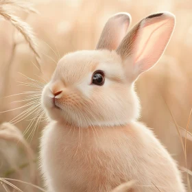 Serene Bunny Portrait in Summer Meadow