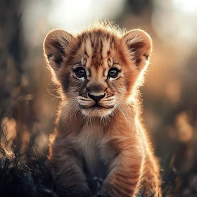 Lion Cub in the Meadow
