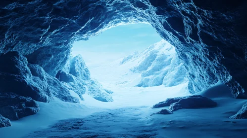 Frozen Cave Opening to Snowfield