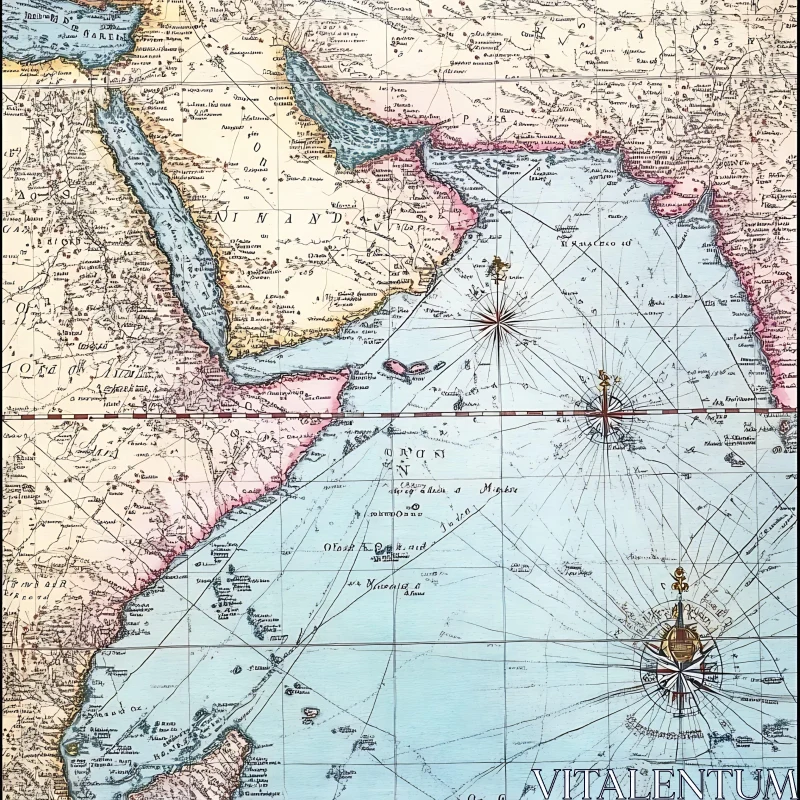 Antique Cartography of the Indian Ocean AI Image