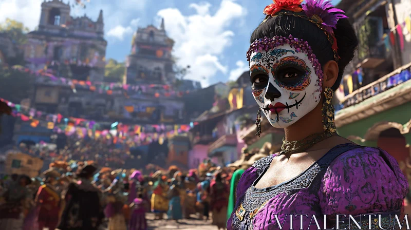 AI ART Festive Sugar Skull Celebration