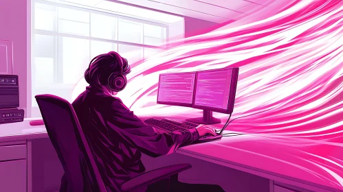 Pink Themed Coding Station