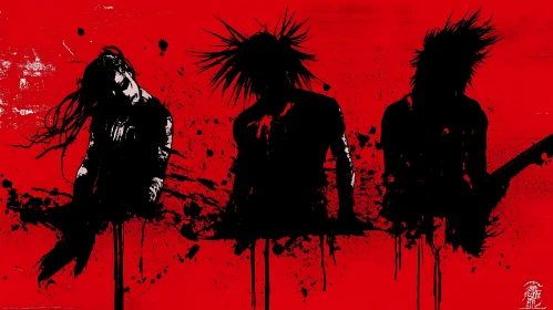 Crimson Rock Band Silhouette Artwork