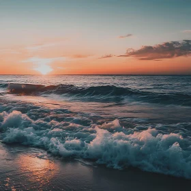 Coastal Sunset: A Peaceful Ocean Scene