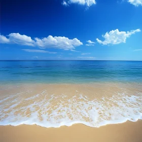 Seascape with Waves and Blue Sky