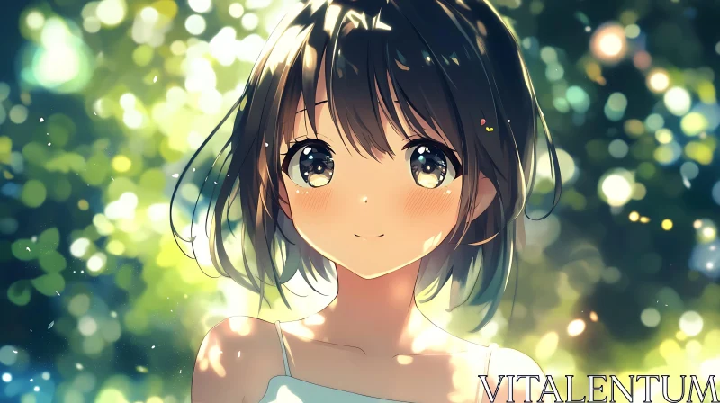 AI ART Anime Girl Glowing in Nature