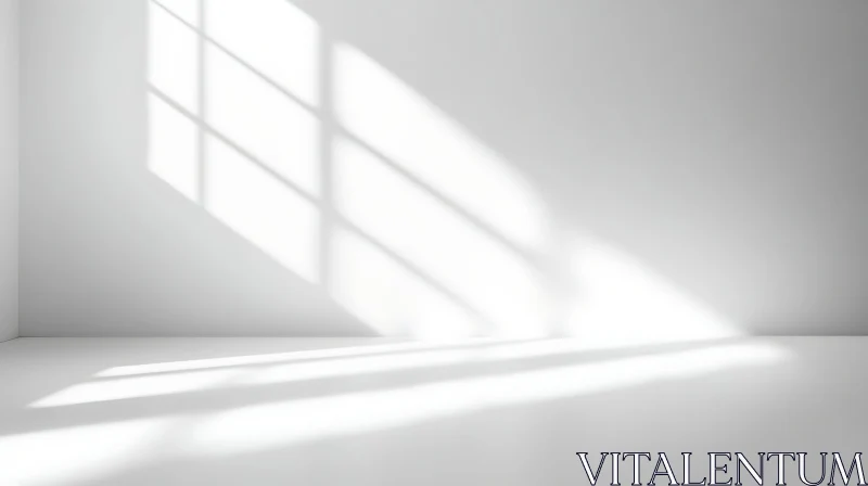 AI ART Serene White Interior with Geometric Light