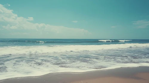 Calm Beach Scene with Gentle Waves