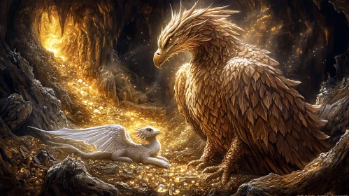 Dragon's Hoard: A Fantasy Scene