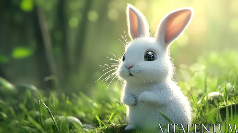 Adorable Bunny Portrait in Natural Setting AI Image