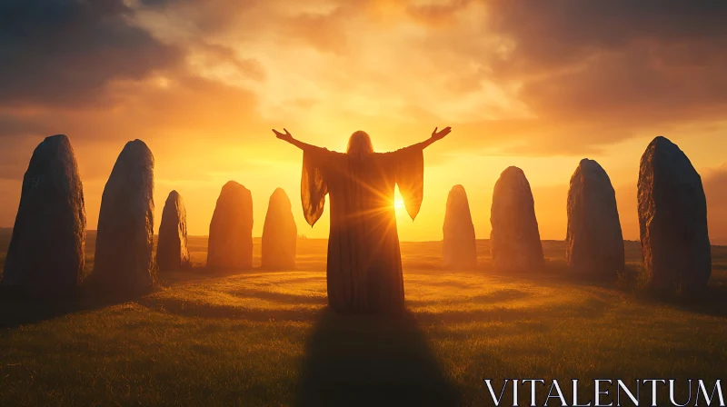 Sunrise at Stonehenge: A Moment of Awe AI Image