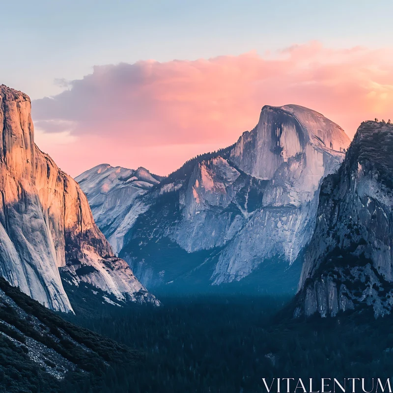 AI ART Mountain Range at Dusk