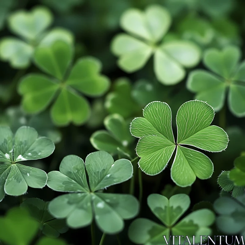 AI ART Green Clover Patch: A Sign of Good Fortune