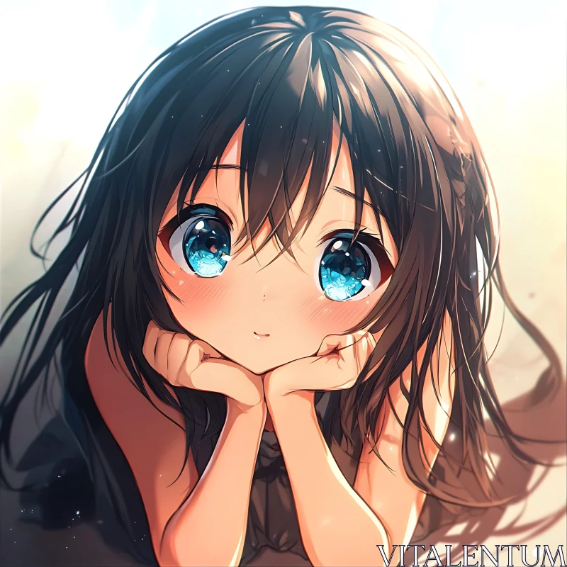 AI ART Adorable Anime Girl Illustration