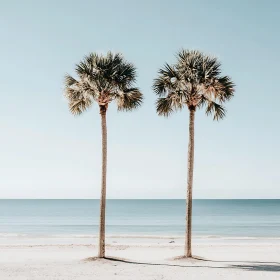 Beach Palm Trees Serenity