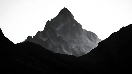 Dark Mountain Peak Monochrome