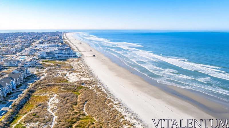 AI ART Aerial Beach View of Coastal Homes