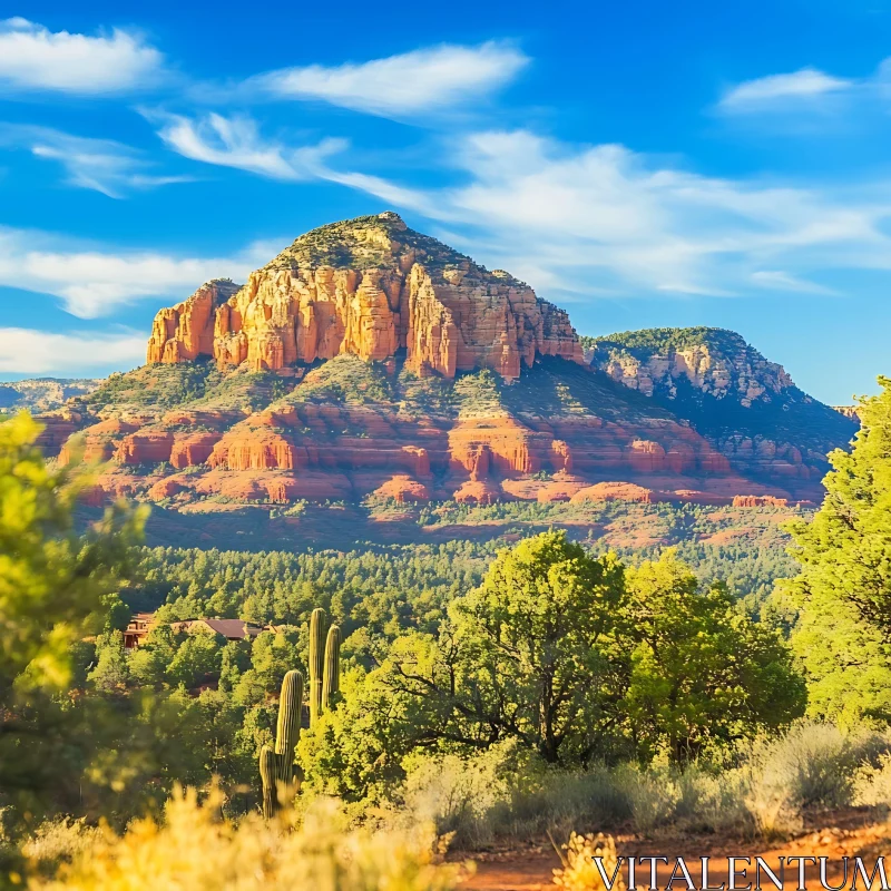 AI ART Scenic Arizona Landscape with Red Rock Mountains