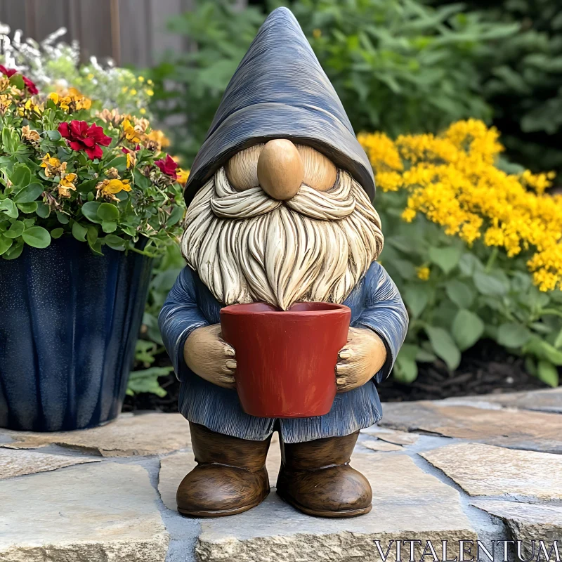 AI ART Gnome Holding Pot Garden Decor