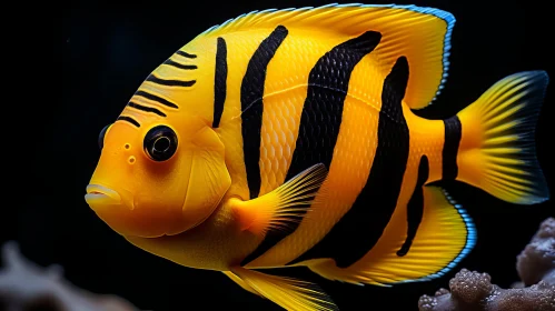 Colorful Angelfish Swimming in Coral Reef