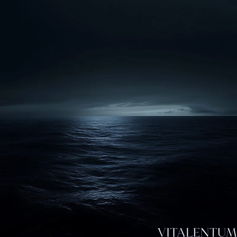 Dark Ocean Before the Storm AI Image