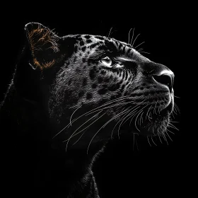 Monochrome Panther Gaze