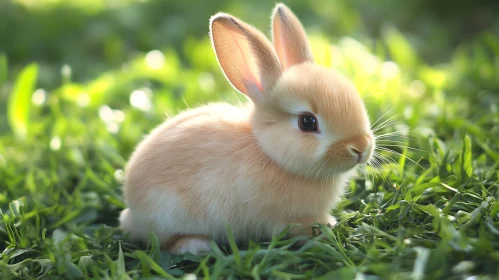 Rabbit Portrait on Lawn