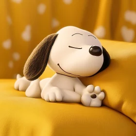 Charming Cartoon Canine at Rest