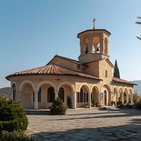 Serene Stone Church with Bell Tower