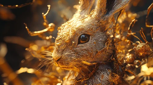 Golden Rabbit Portrait