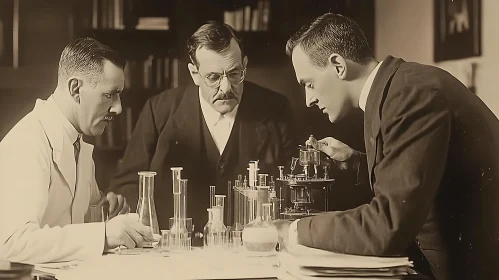 Scientists at Work in Old Lab