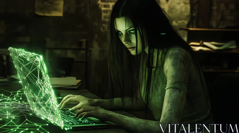 Woman Hacker with Laptop