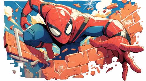 Dynamic Superhero Action Scene Art