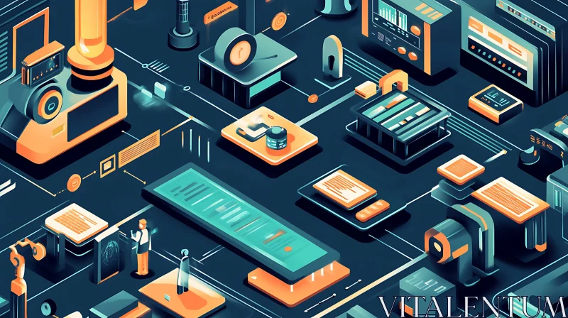 Isometric Technology Network Visualization